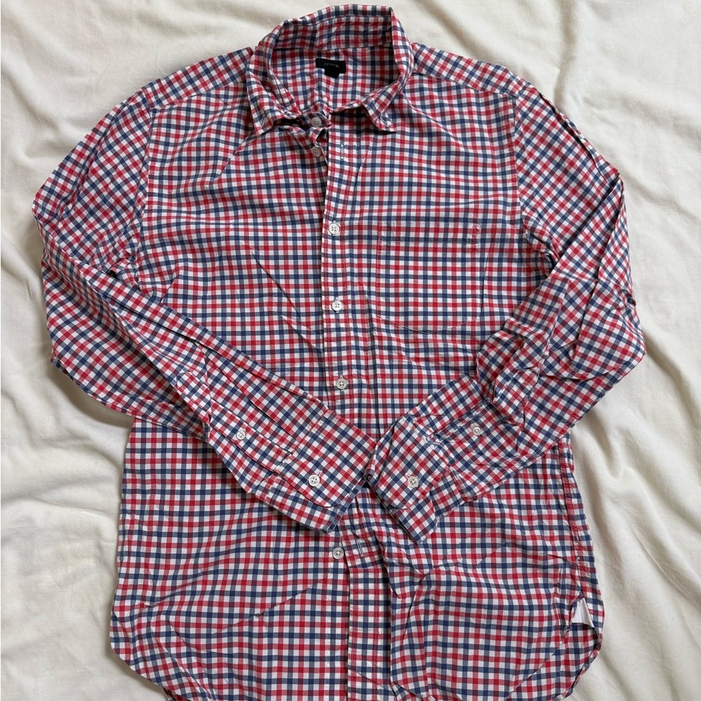 J. Crew Red and Blue Plaid Button Down Shirt